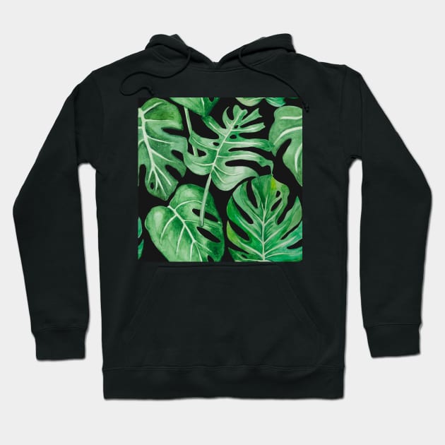 Monstera deliciosa leaves pattern Hoodie by gronly